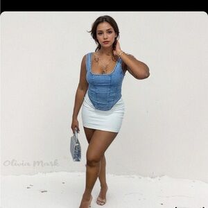 Blue Denim Corset Top Size Small